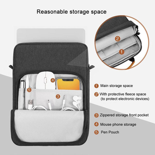 13 Inch Vertical Laptop Bag Handheld Shoulder Crossbody Dark Blue Laptop Cases & Bags