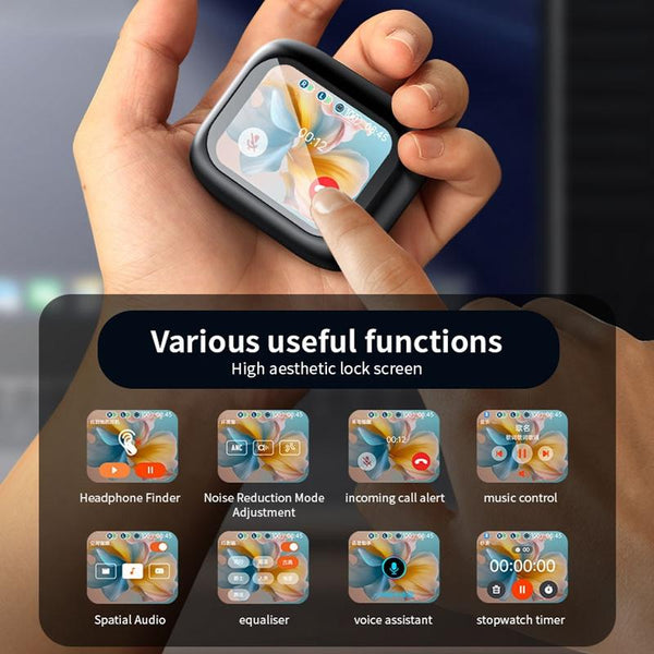 Wireless Bluetooth Earphones With Touch Screen & Noise Reduction White Earbuds