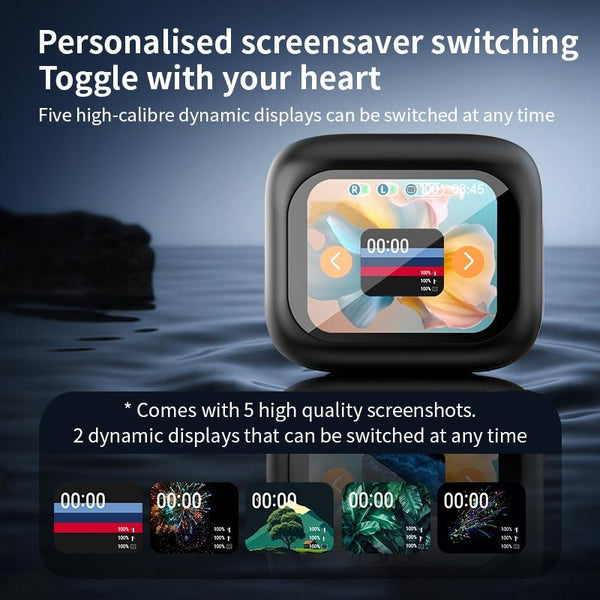 Wireless Bluetooth Earphones With Touch Screen & Noise Reduction White Earbuds