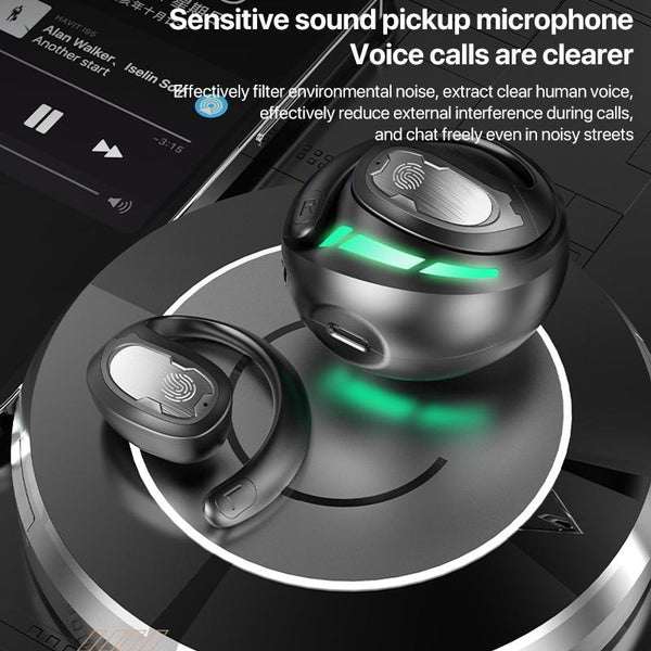 Wireless Bluetooth Earphones For Mechanical Planet Mounted Black Earbuds