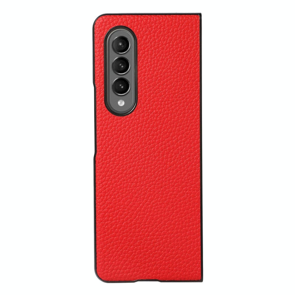 For Samsung Galaxy Z Fold4 5G Litchi Texture Case Two Tone Red Cases Covers & Skins