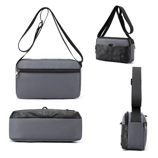 Men Oxford Cloth Crossbody Bag Outdoor Sports Shoulder Grey Bags