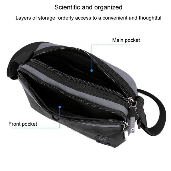 Men Oxford Cloth Crossbody Bag Outdoor Sports Shoulder Grey Bags