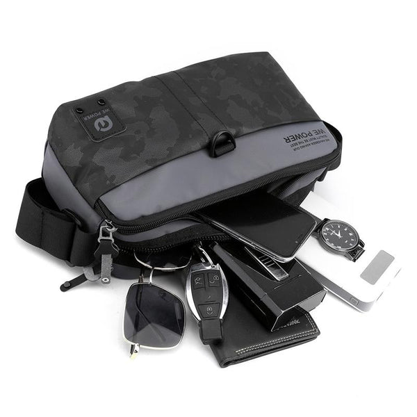 Men Oxford Cloth Crossbody Bag Outdoor Sports Shoulder Grey Bags