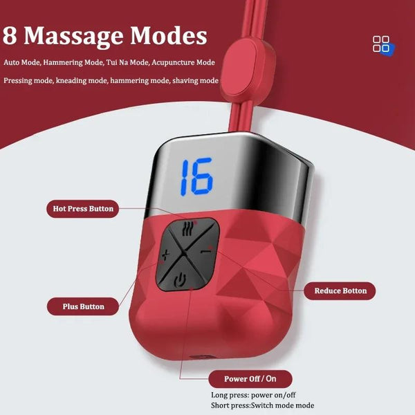 Ems Neck Massager For Shoulder & Cervical Therapy Red Massagers
