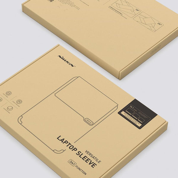 14.0 Inch Water Wave Texture Laptop Sleeve Versatile Design Brown Laptop Cases & Bags