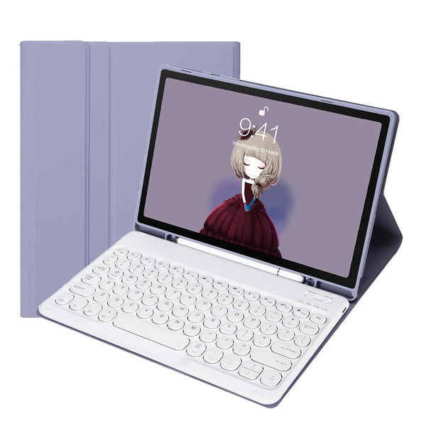 Detachable Bluetooth Keyboard Leather Case For Ipad Air 4 / 5 Candy Colour Skin Texture 10.9 Inch Pink Cases Covers Keyboard Folios