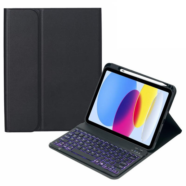 10.9 Ipad 10Th Gen 2022 Backlit Keyboard Case With Pen Slot Bluetooth Leather Black Cases Covers Keyboard Folios