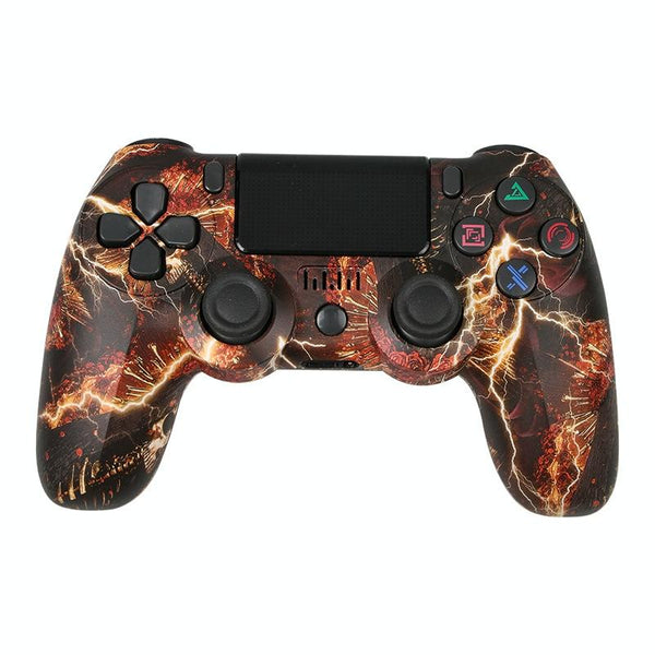Wireless Bluetooth Game Controller For Ps4 With Dual Vibration And Light Strip Black Controllers & Attachments