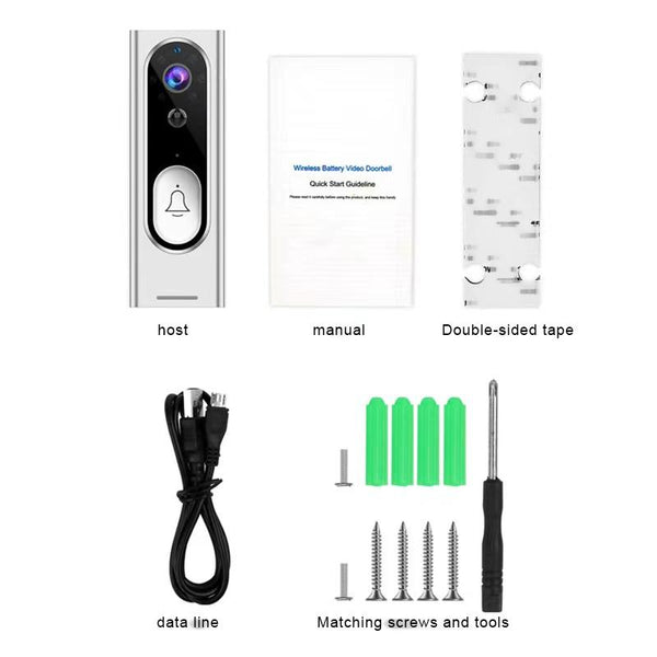 Smart Wireless Video Doorbell With Night Vision & Motion Detection White Smart Doorbells