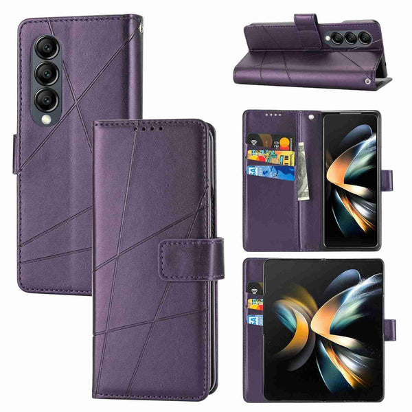For Samsung Galaxy Z Fold4 5G Embossed Pu Leather Phone Case Black Cases Covers & Skins