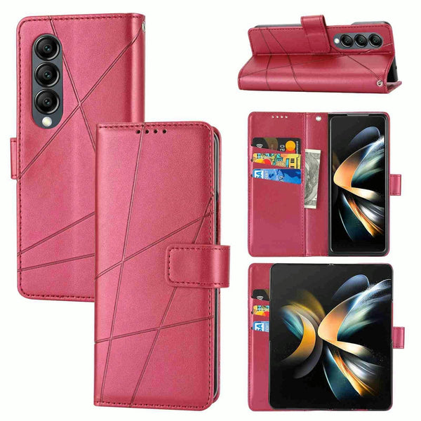 For Samsung Galaxy Z Fold4 5G Embossed Pu Leather Phone Case Black Cases Covers & Skins