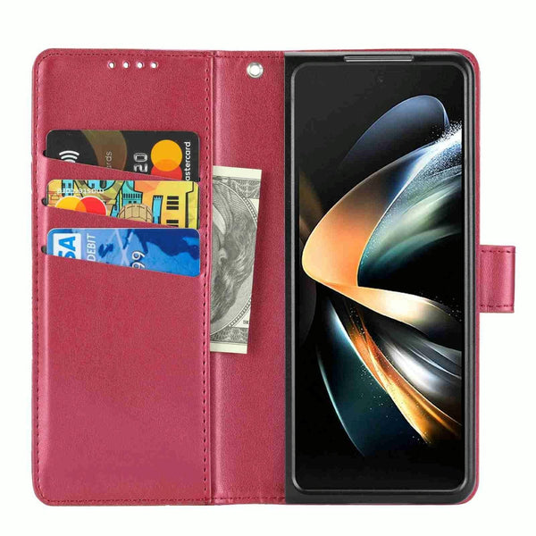 For Samsung Galaxy Z Fold4 5G Embossed Pu Leather Phone Case Black Cases Covers & Skins