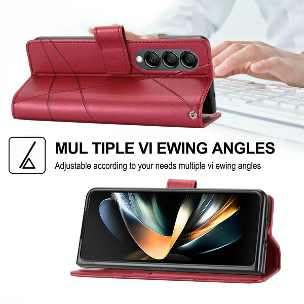 For Samsung Galaxy Z Fold4 5G Embossed Pu Leather Phone Case Black Cases Covers & Skins