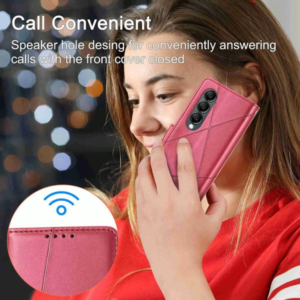 For Samsung Galaxy Z Fold4 5G Embossed Pu Leather Phone Case Black Cases Covers & Skins