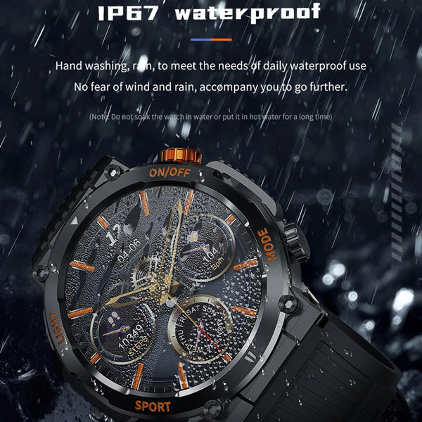 1.46 Inch Round Screen Bluetooth Smart Watch Support Health Monitoring & 100+ Sports Modes Black Smart Watches