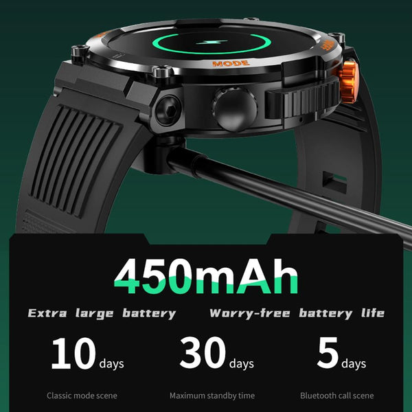 1.46 Inch Round Screen Bluetooth Smart Watch Support Health Monitoring & 100+ Sports Modes Black Smart Watches