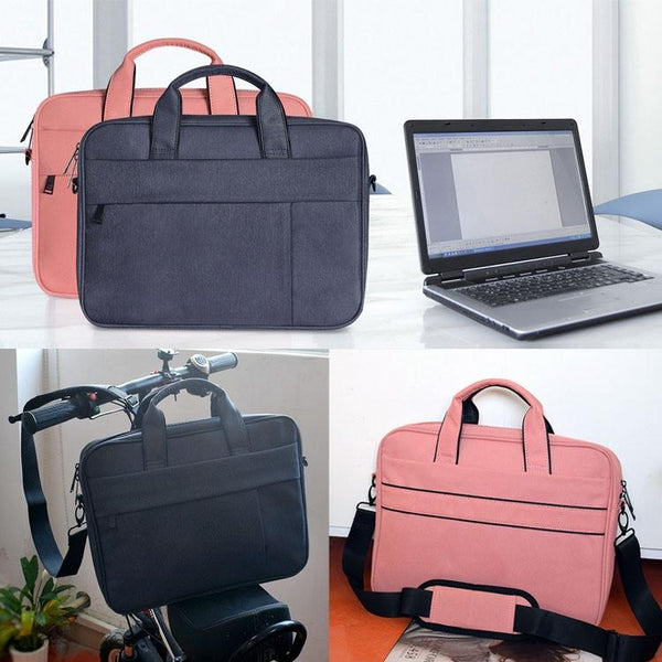 13.3 Inch Waterproof Anti Theft One Shoulder Handbag With Suitcase Belt Black Laptop Cases & Bags