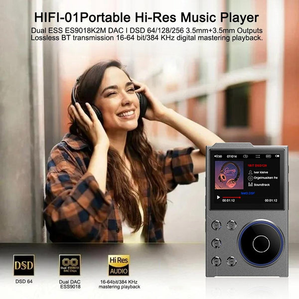 2.4 Inch Hifi Bluetooth Music Player Dsd256 Mastering Sound Quality 16Gb+16Gb Memory Black Ipods & Mp3 Players