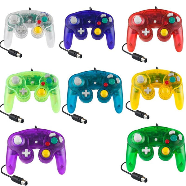 5 Piece Wired Game Controller For Nintendo Ngc Transparent Blue Controllers & Attachments