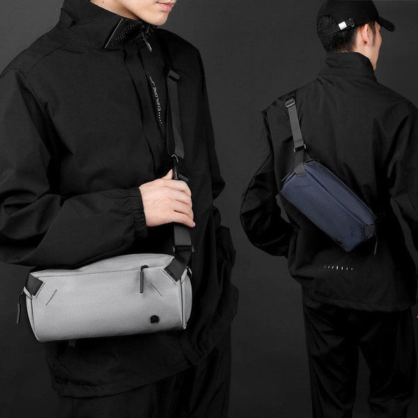 Men Cycling Chest Bag Casual Messenger Pack Grey Bags