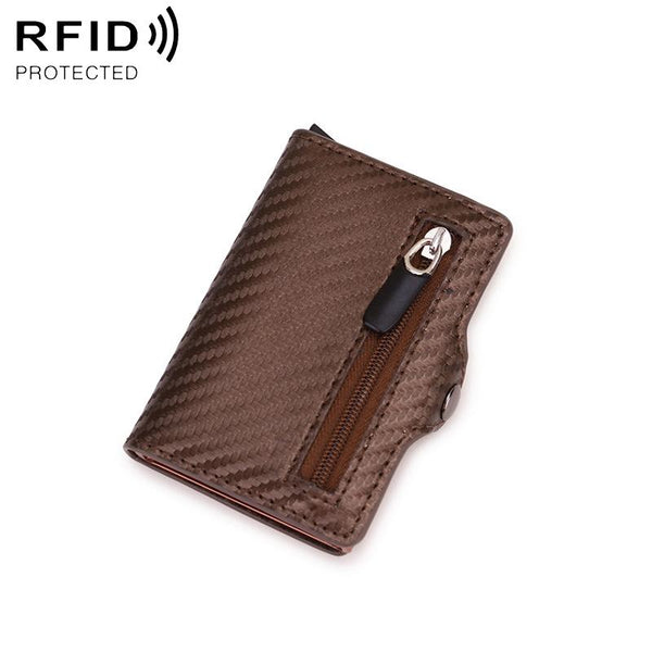 Multi Card Rfid Leather Holder With Metal Accent Gold Business Card Holders