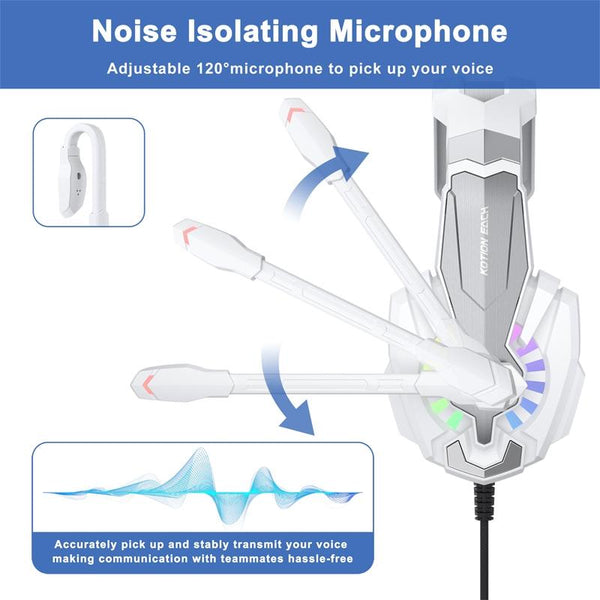 2.1M Gaming Headset With Mic Kotion Each G9000 Plus Black White Headsets