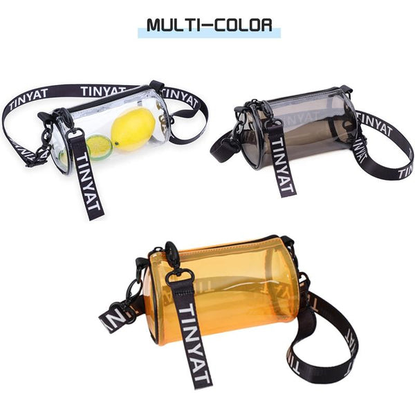 Transparent Pvc Mini Messenger Bag For Women Black Women's Bags & Handbags