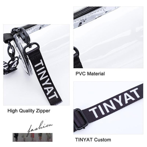 Transparent Pvc Mini Messenger Bag For Women Black Women's Bags & Handbags
