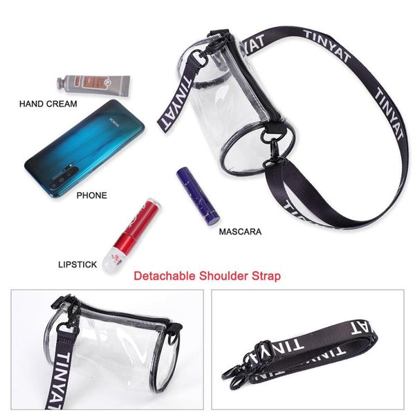 Transparent Pvc Mini Messenger Bag For Women Black Women's Bags & Handbags