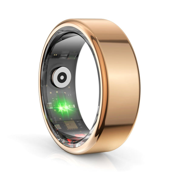 Smart Ring With Heart Rate Blood Oxygen Sleep Monitoring & Sports Modes Size 10 Gold Activity Trackers