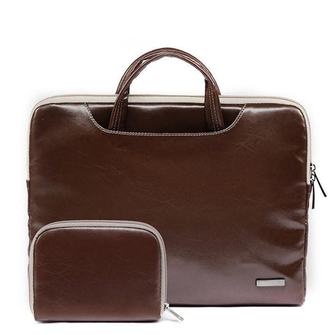 11.6 Inch Simple Business Laptop Bag With Liner Ls 116 Pu Brown Laptop Cases & Bags