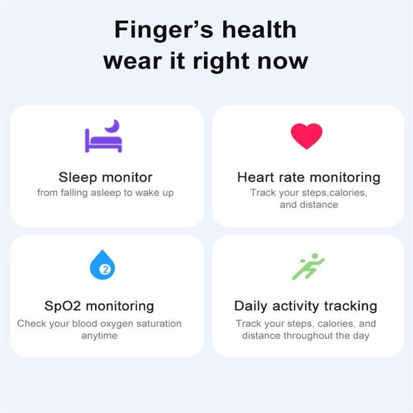 Smart Ring With Heart Rate Blood Oxygen & Sleep Monitoring Size 11 Gold Activity Trackers