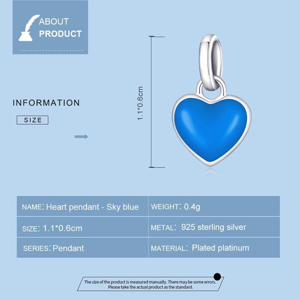 925 Sterling Silver Heart Pendant For Diy Bracelets & Necklaces Pink Charms & Pendants