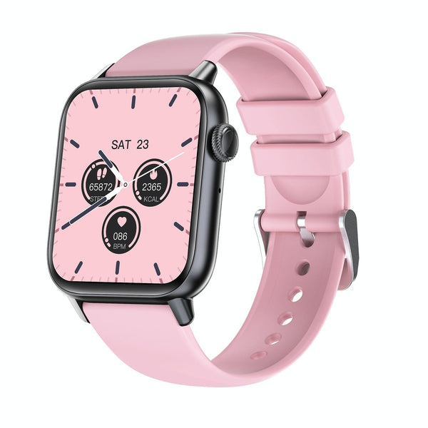 1.83 Inch Bt5.2 Smart Sport Watch Support Sleep / Heart Rate Blood Oxygen Temperature Pressure Health Monitor Black + Pink Smart Watches