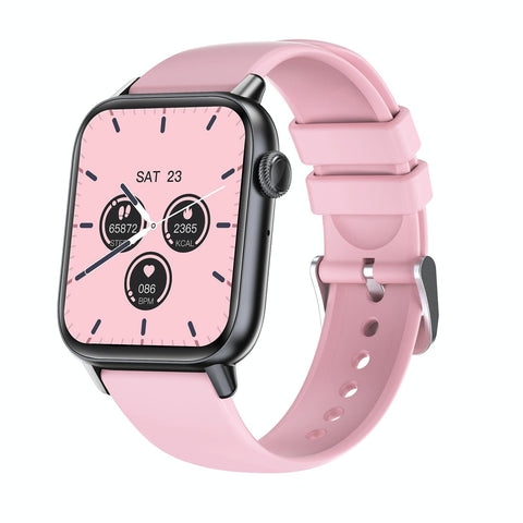 1.83 Inch Bt5.2 Smart Sport Watch Support Sleep / Heart Rate Blood Oxygen Temperature Pressure Health Monitor Black + Pink Smart Watches