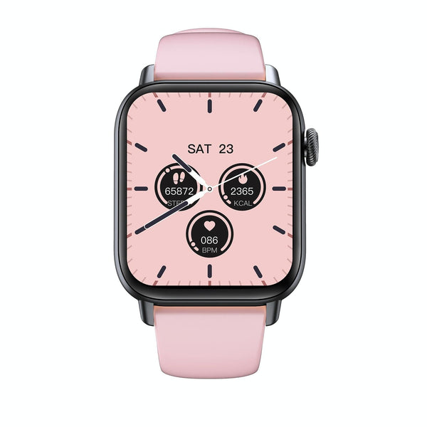 1.83 Inch Bt5.2 Smart Sport Watch Support Sleep / Heart Rate Blood Oxygen Temperature Pressure Health Monitor Black + Pink Smart Watches