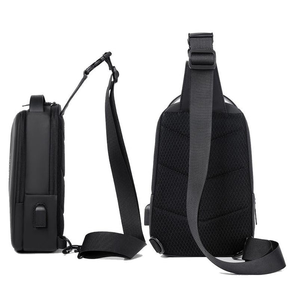 Compact Shoulder Sling Usb Crossbody Chest Bag For Men Grey Bags