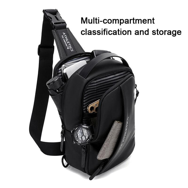 Compact Shoulder Sling Usb Crossbody Chest Bag For Men Grey Bags