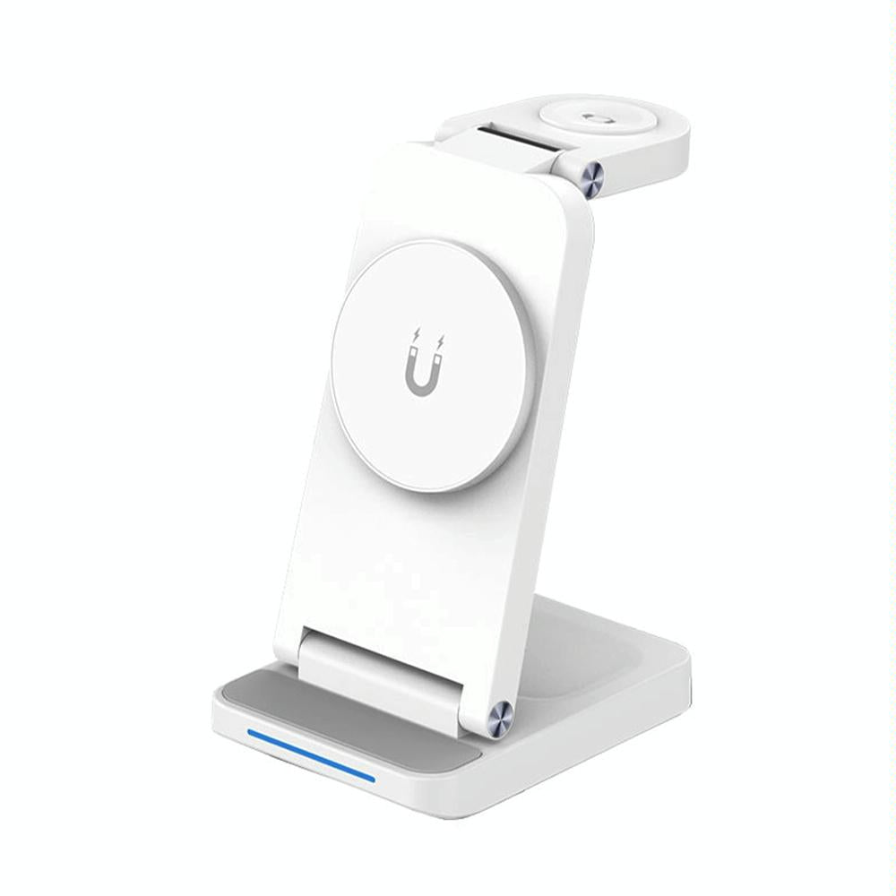 3 In 1 Magnetic Wireless Charger Stand White Chargers & Cradles
