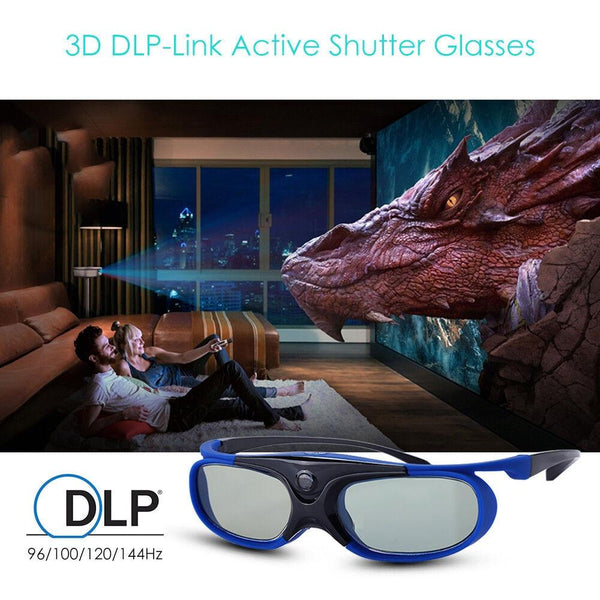 3D Glasses For Dlp Link Projection Active Shutter Black 3D Tv Glasses & Accessories