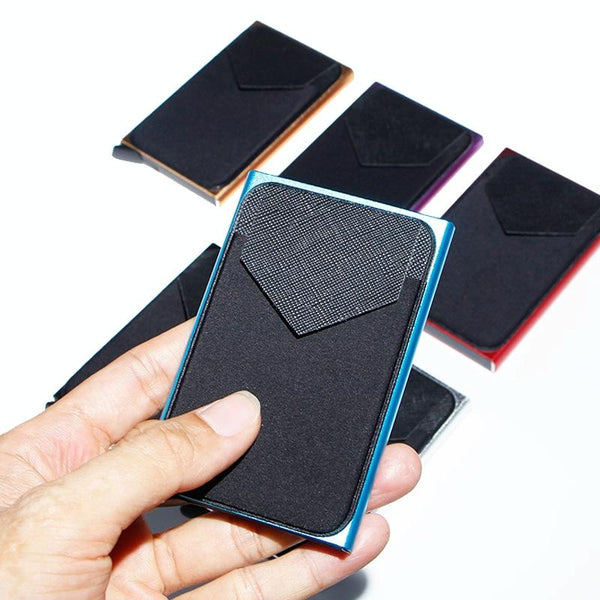 Compact Metal Card Holder With Rfid Protection Gold Business Card Holders