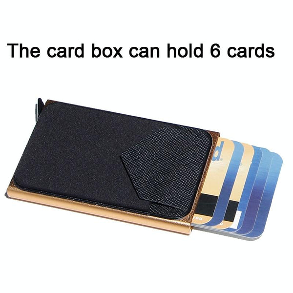 Compact Metal Card Holder With Rfid Protection Gold Business Card Holders
