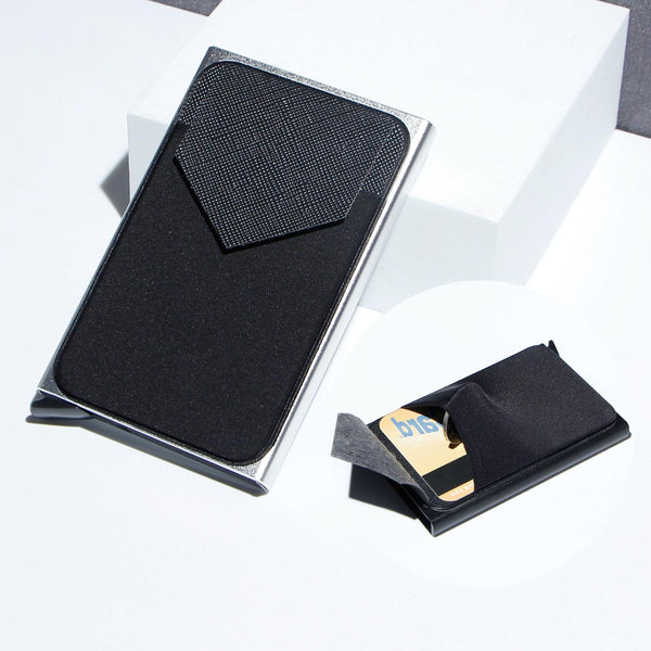 Compact Metal Card Holder With Rfid Protection Gold Business Card Holders