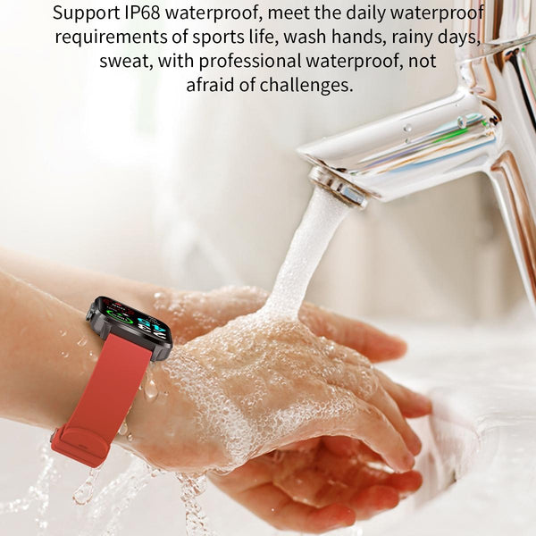 1.7 Inch Hd Square Screen Smartwatch With Leather Strap Temp & Spo2 Monitor Brown Smart Watches