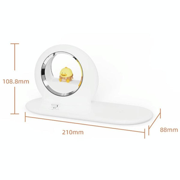 10W Cartoon Wireless Fast Charger With Night Light Pink Chargers & Cradles