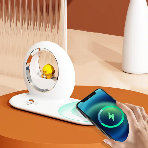10W Cartoon Wireless Fast Charger With Night Light Pink Chargers & Cradles