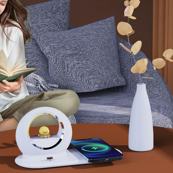 10W Cartoon Wireless Fast Charger With Night Light Pink Chargers & Cradles