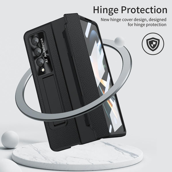 For Samsung Galaxy Z Fold4 5G Full Coverage Phone Case With Hinge Integrated Design Black Other Mobile Accessories