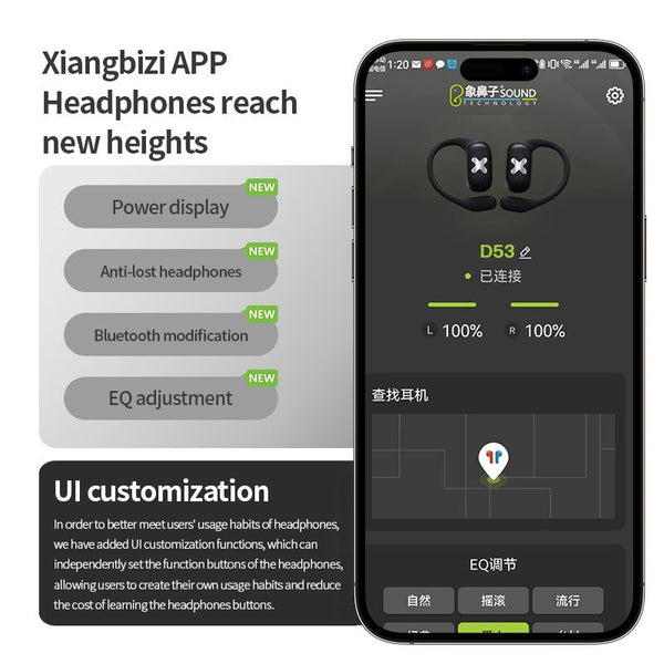 Bluetooth Earphones With Mount Design Black Earbuds